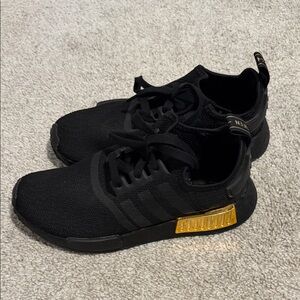 adidas Black Sneakers with Gold Highlights